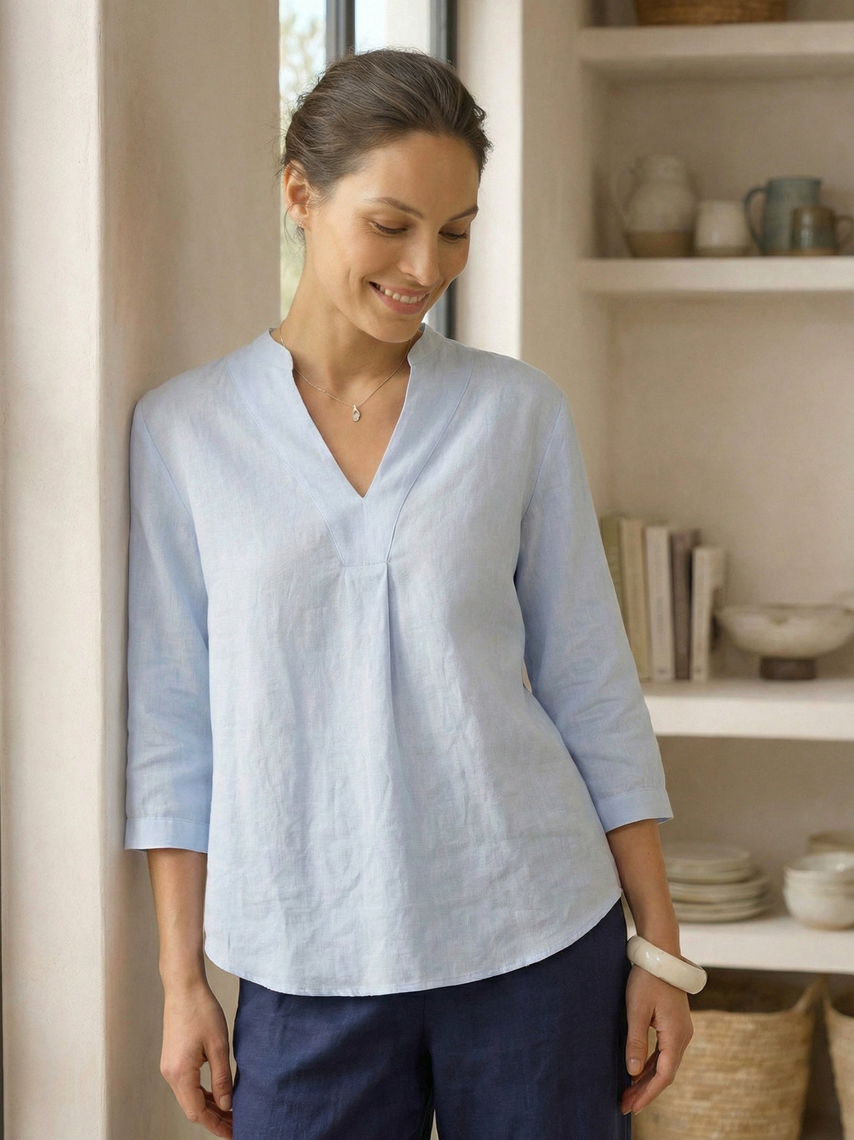 A-Line Linen Blouse – Delphine by Maravesse (12)