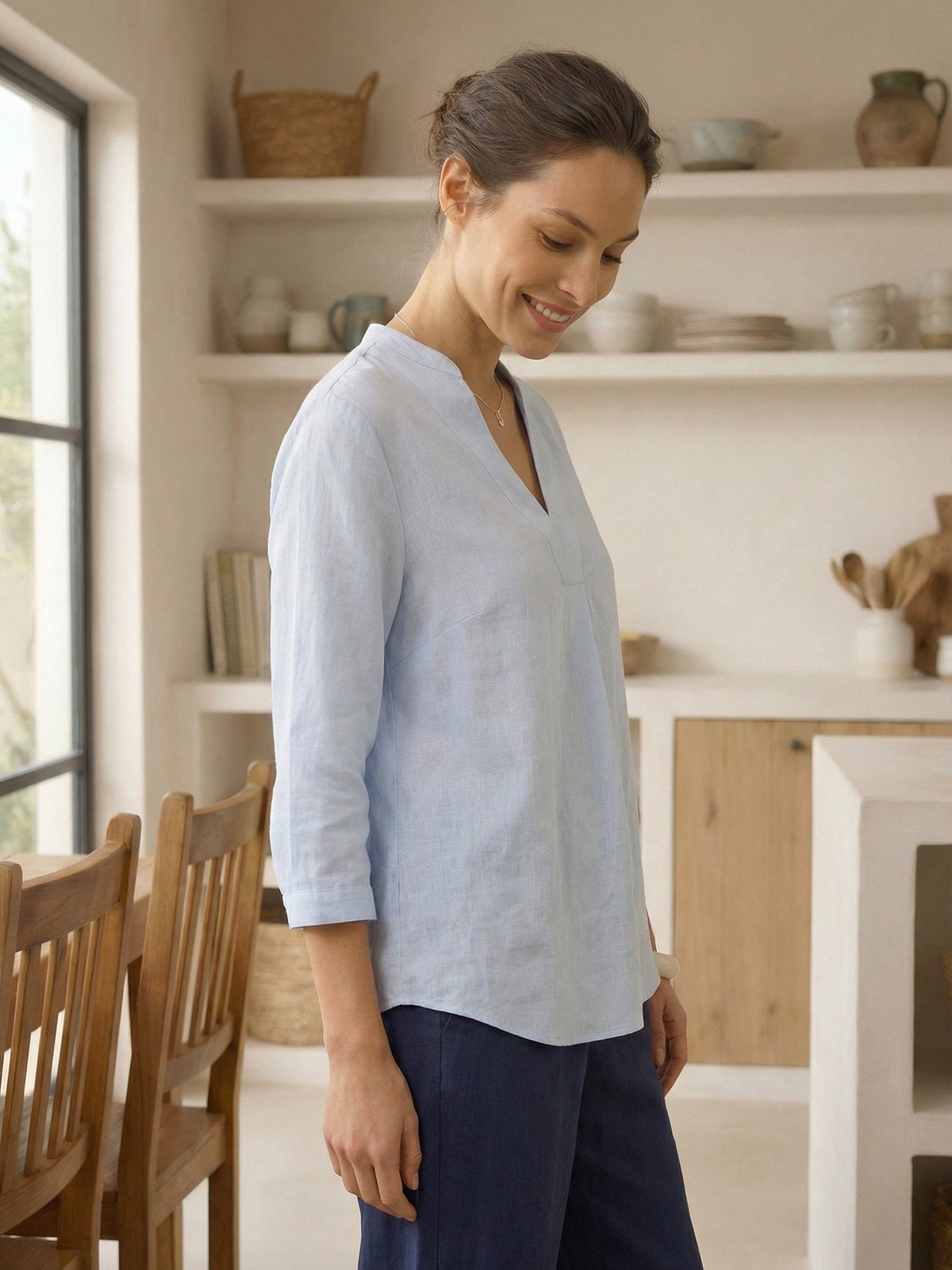 A-Line Linen Blouse – Delphine by Maravesse (13)