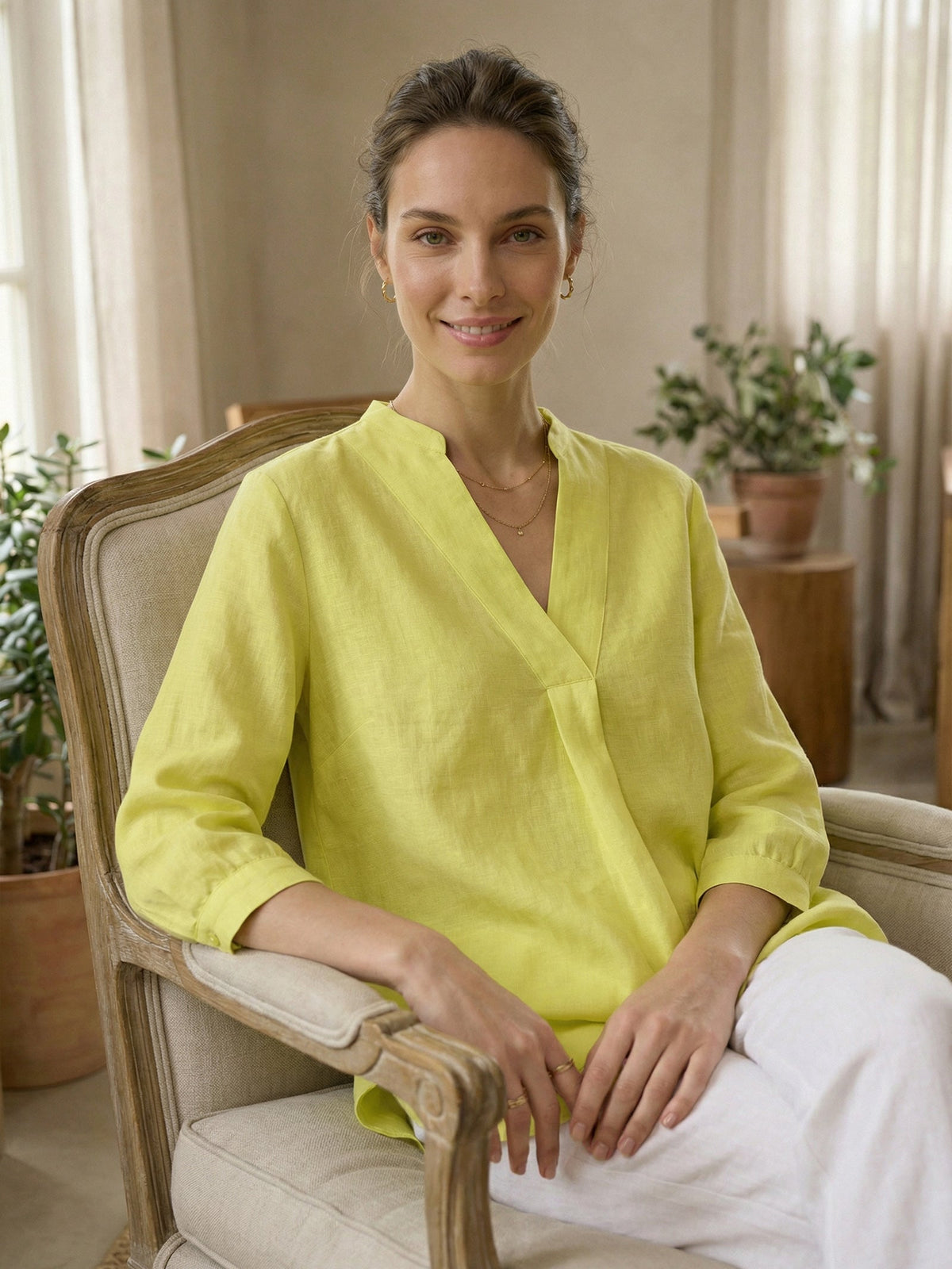 A-Line Linen Blouse – Delphine by Maravesse (54)