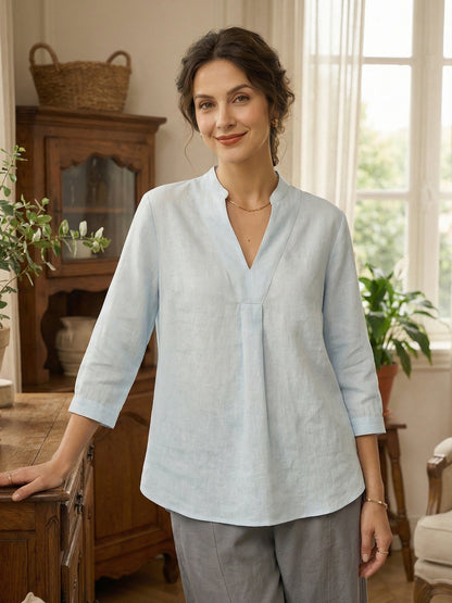 A-Line Linen Blouse – Delphine by Maravesse (22)