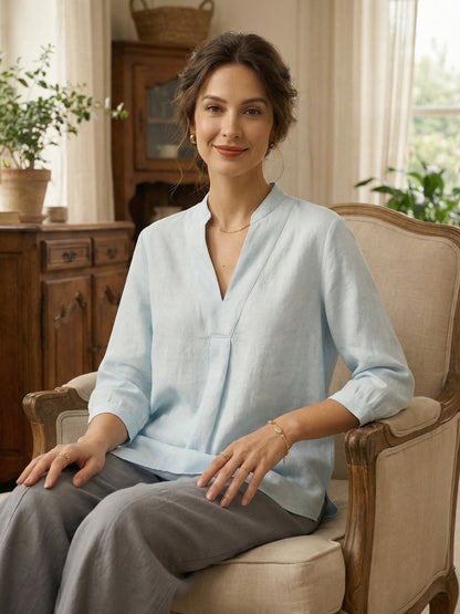 A-Line Linen Blouse – Delphine by Maravesse (23)
