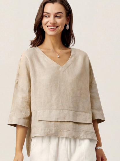 Pleated Linen Blouse – Celine by Maravesse (15)