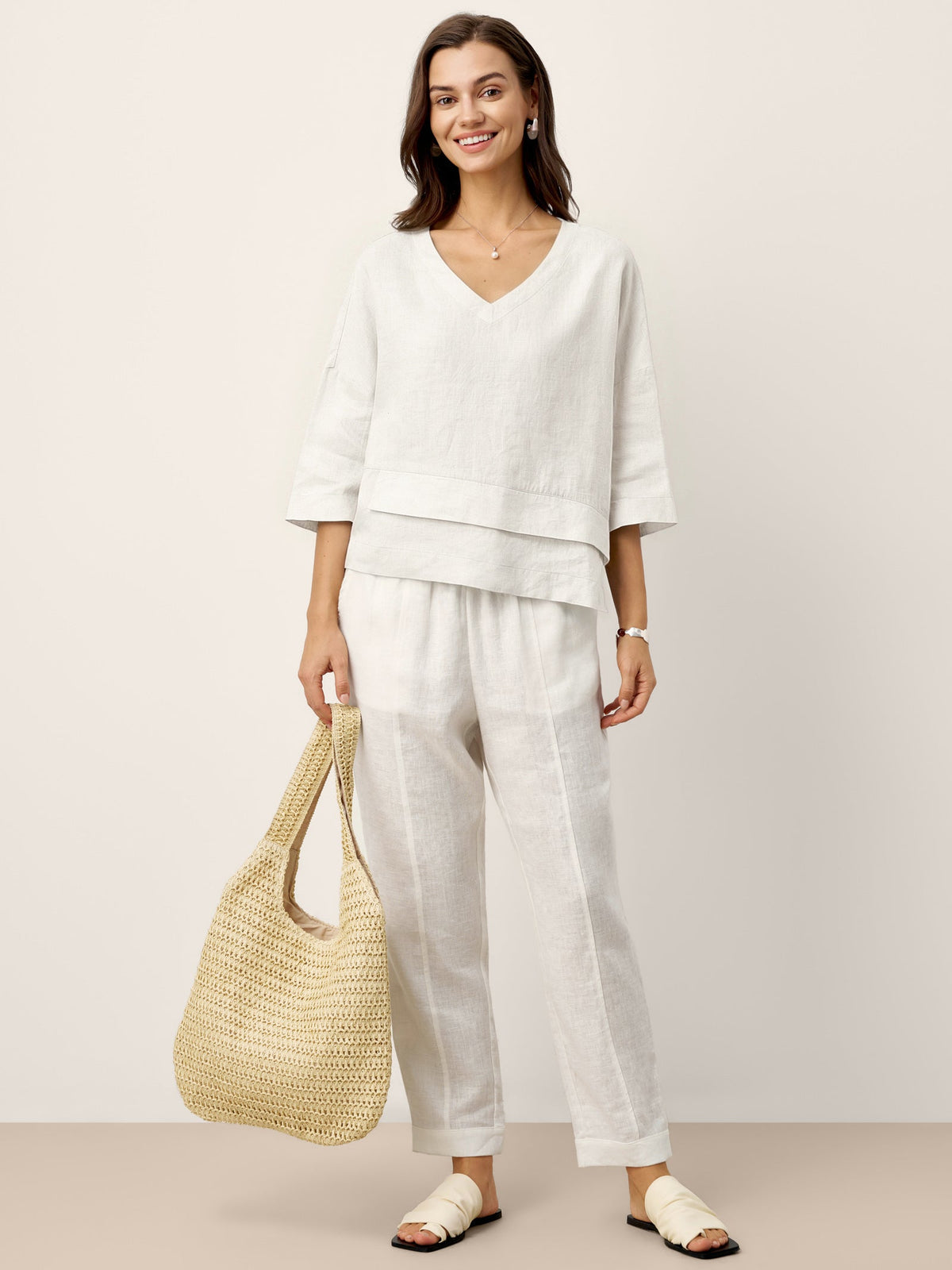 Pleated Linen Blouse – Celine by Maravesse (24)