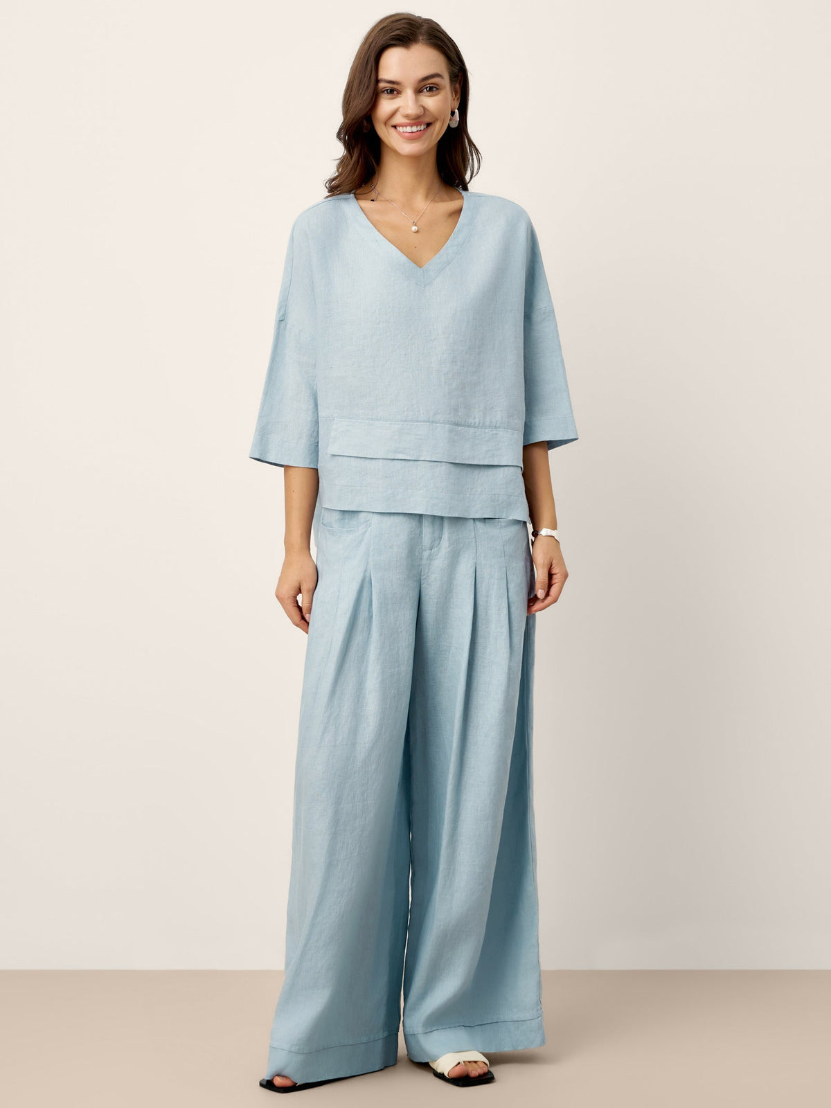 Pleated Linen Blouse – Celine by Maravesse (10)
