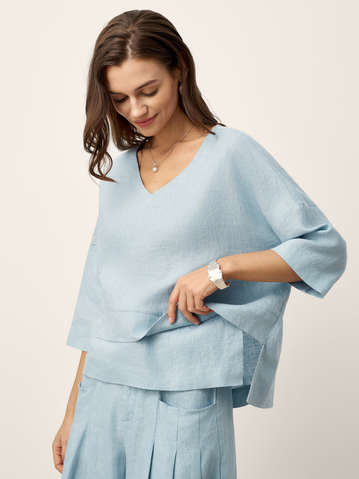Pleated Linen Blouse – Celine by Maravesse (5)