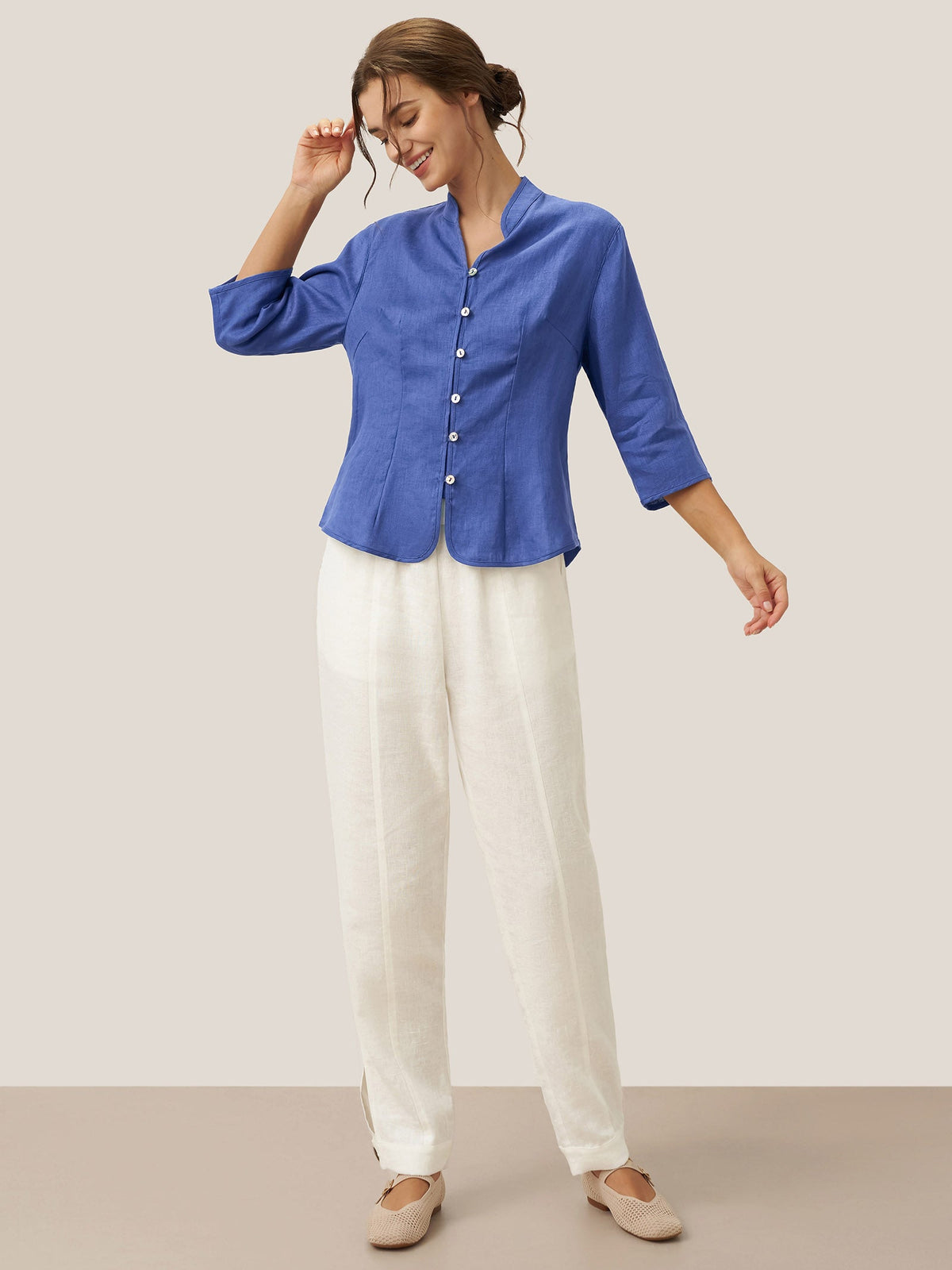 Linen Fitted Jacket – Elodie by Maravesse (26)