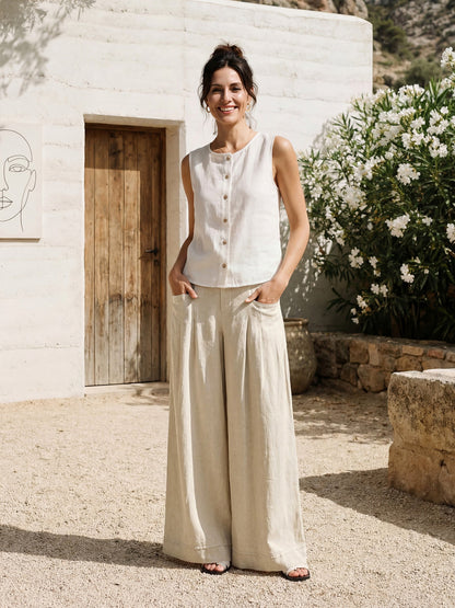 Linen Relaxed Trousers – Vivienne by Maravesse (10)