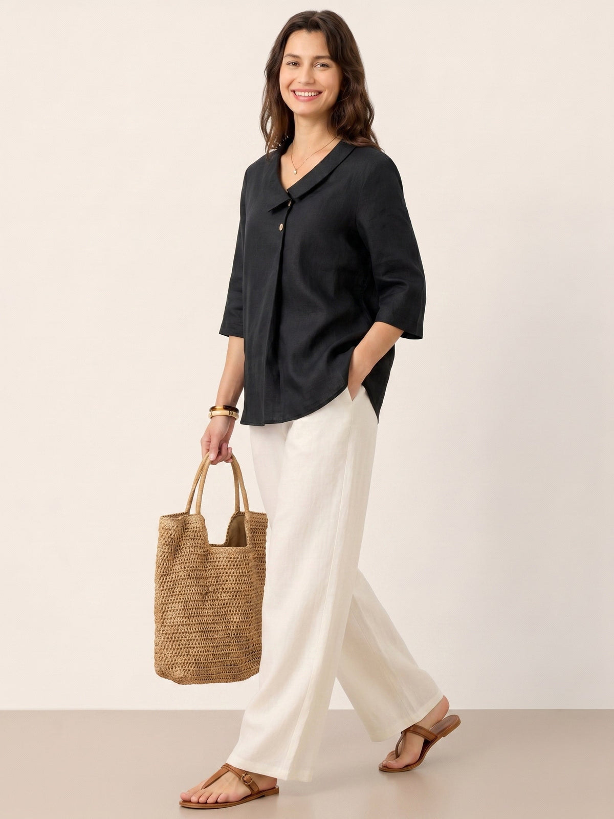Pleated Linen Top – Isolde by Maravesse (23)
