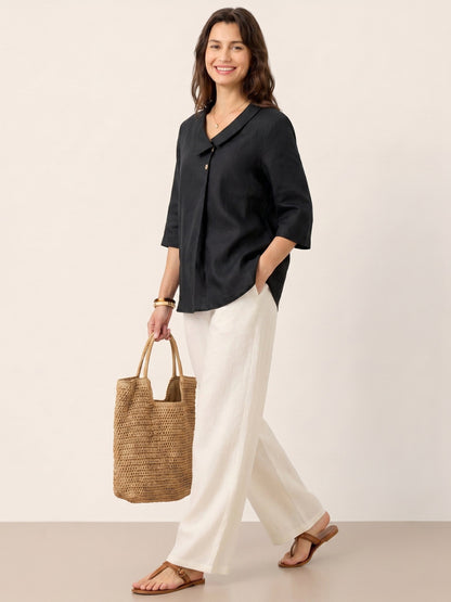 Pleated Linen Top – Isolde by Maravesse (23)