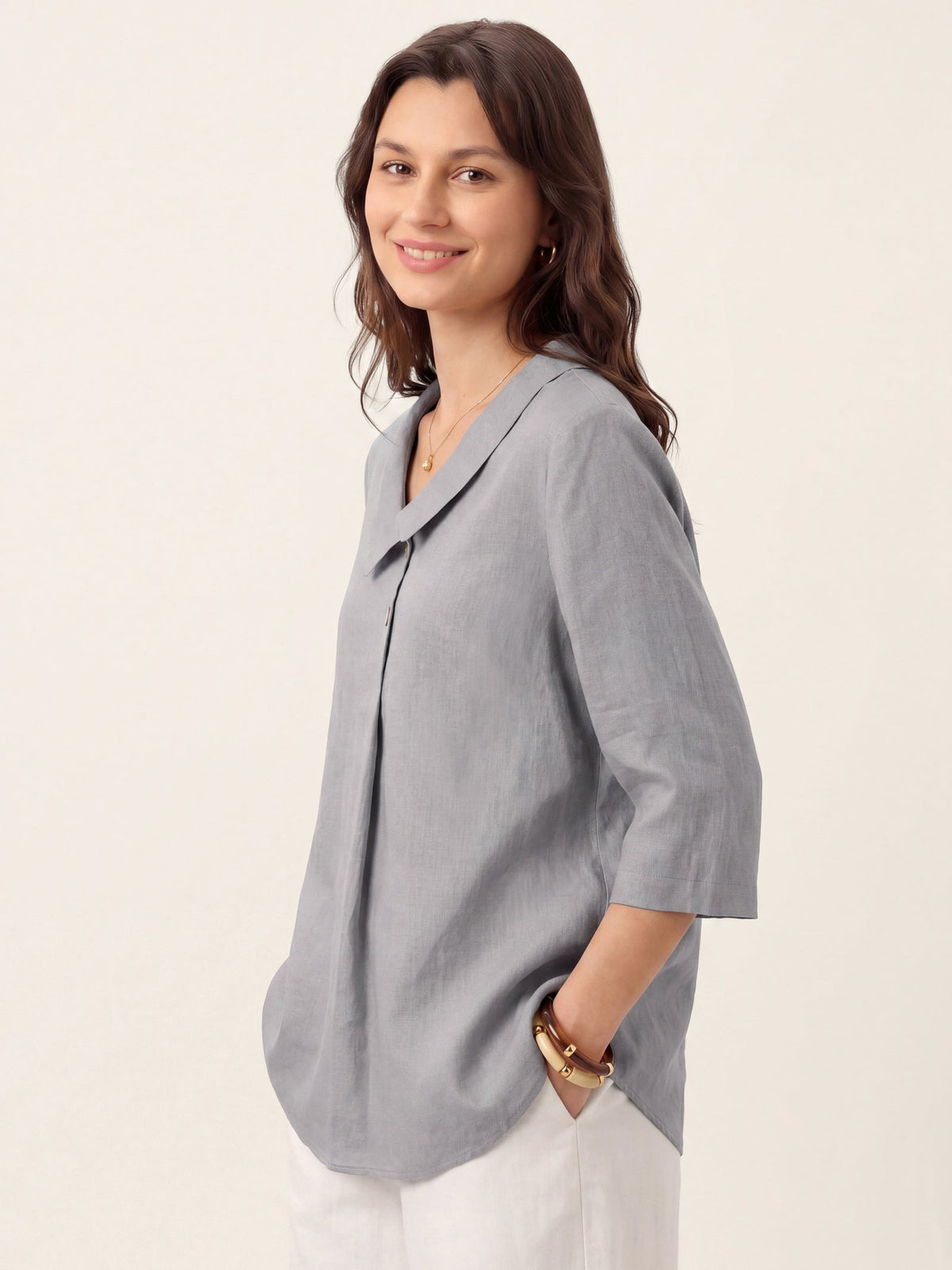 Pleated Linen Top – Isolde by Maravesse (52)