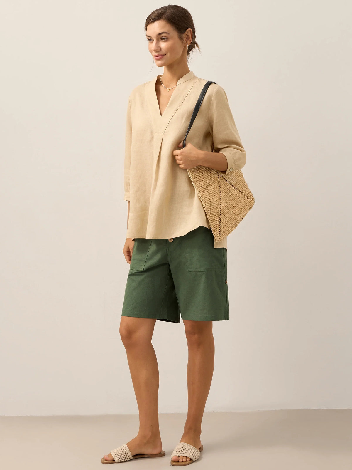 A-Line Linen Blouse – Delphine by Maravesse (48)