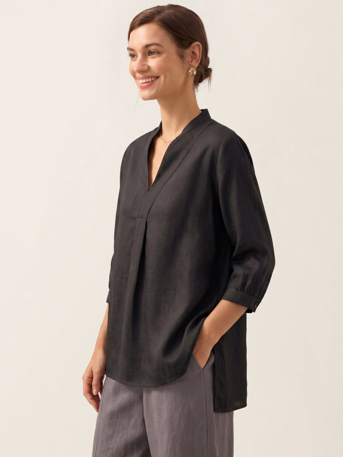 A-Line Linen Blouse – Delphine by Maravesse (39)