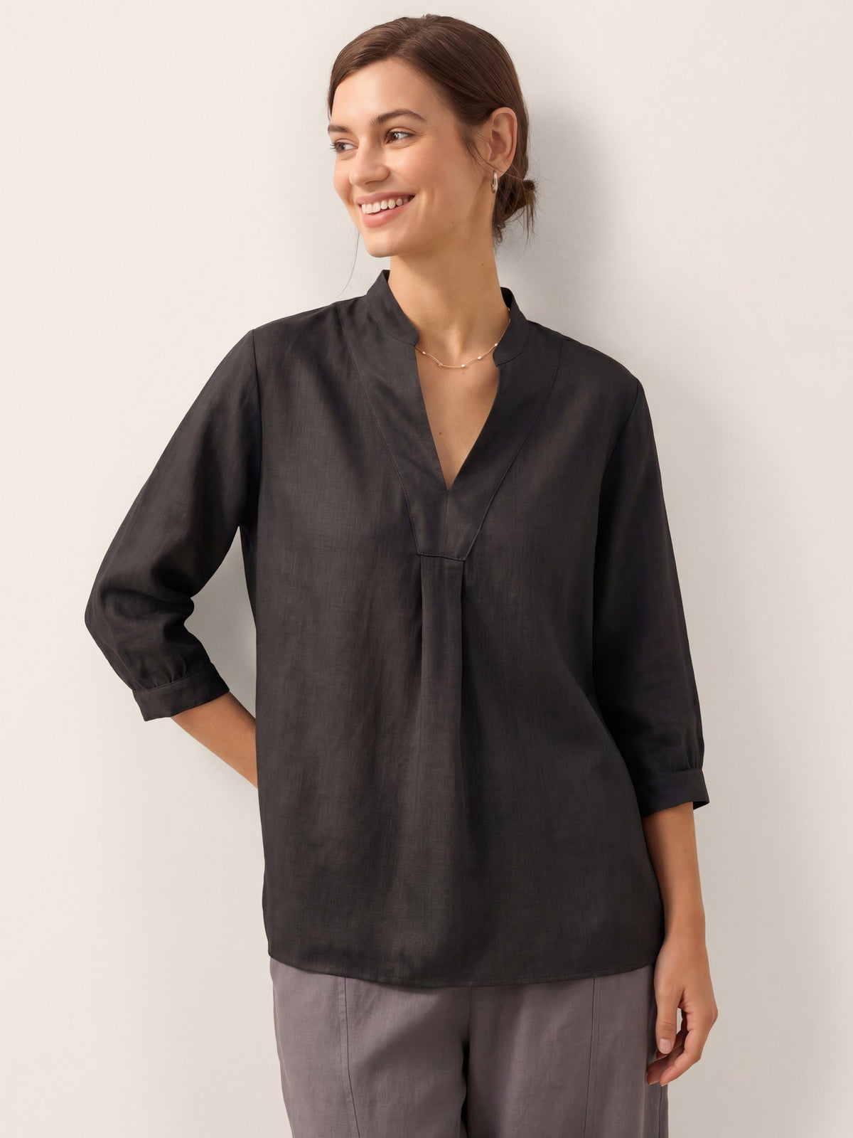 A-Line Linen Blouse – Delphine by Maravesse (36)