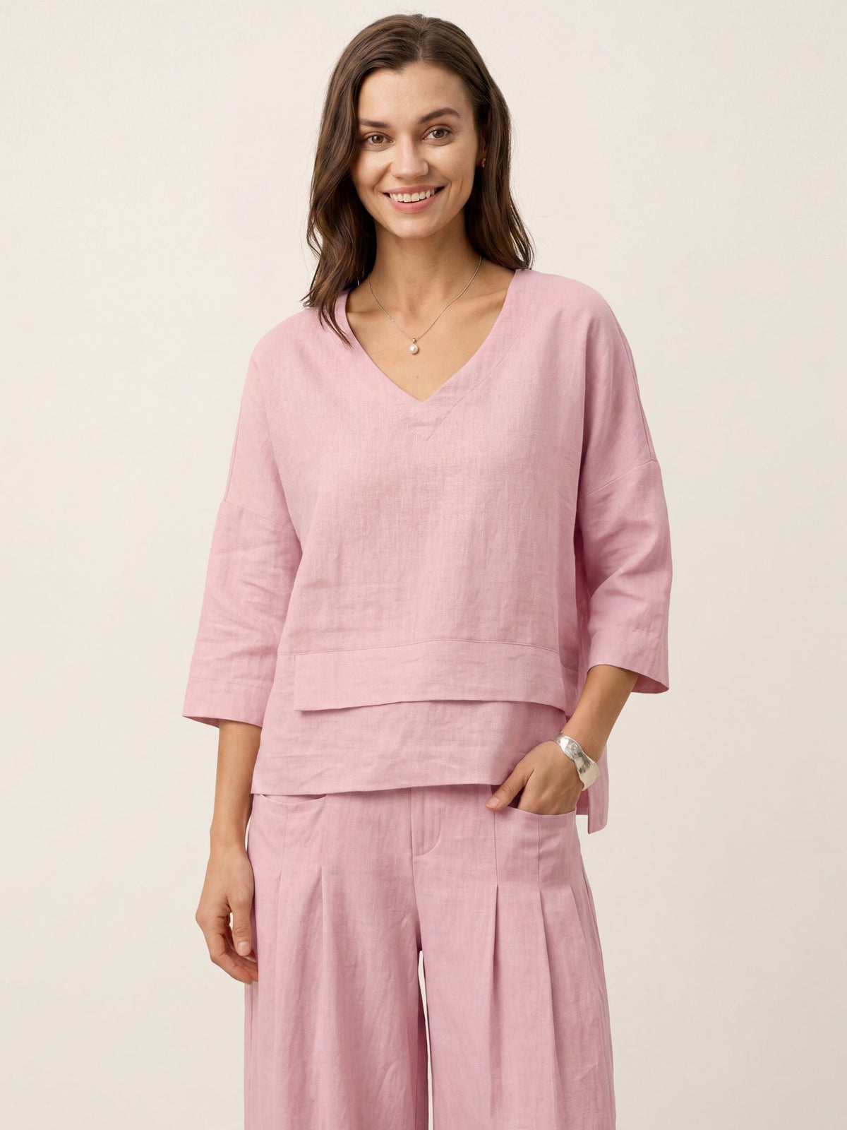 Pleated Linen Blouse – Celine by Maravesse (48)