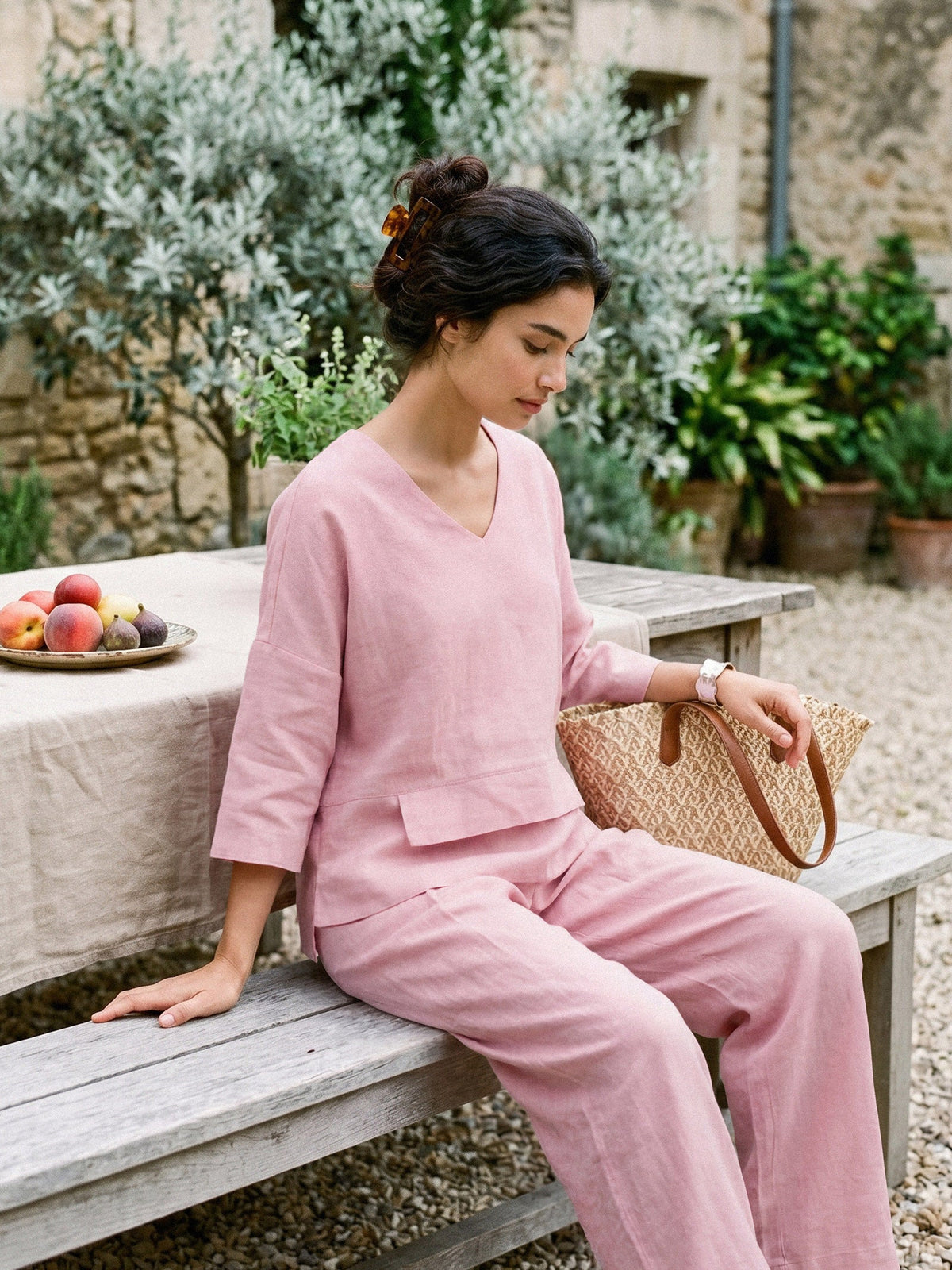 Pleated Linen Blouse – Celine by Maravesse (47)