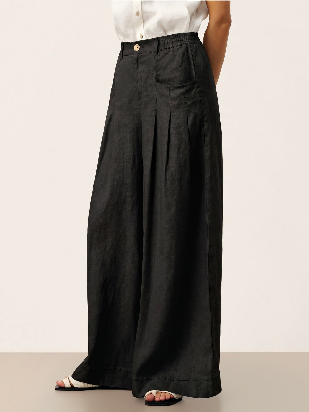 Linen Relaxed Trousers – Vivienne by Maravesse (34)