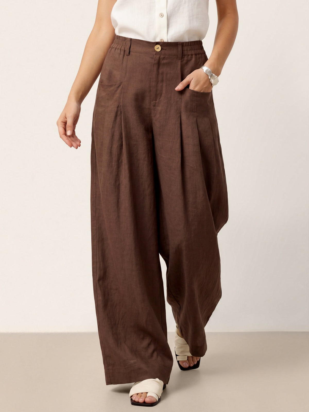 Linen Relaxed Trousers – Vivienne by Maravesse (24)