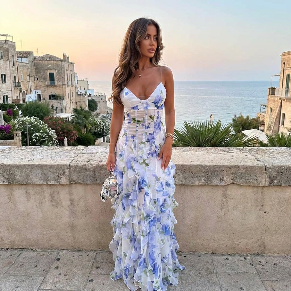 Corset Maxi Dress in White – Wilhelmina by Maravesse