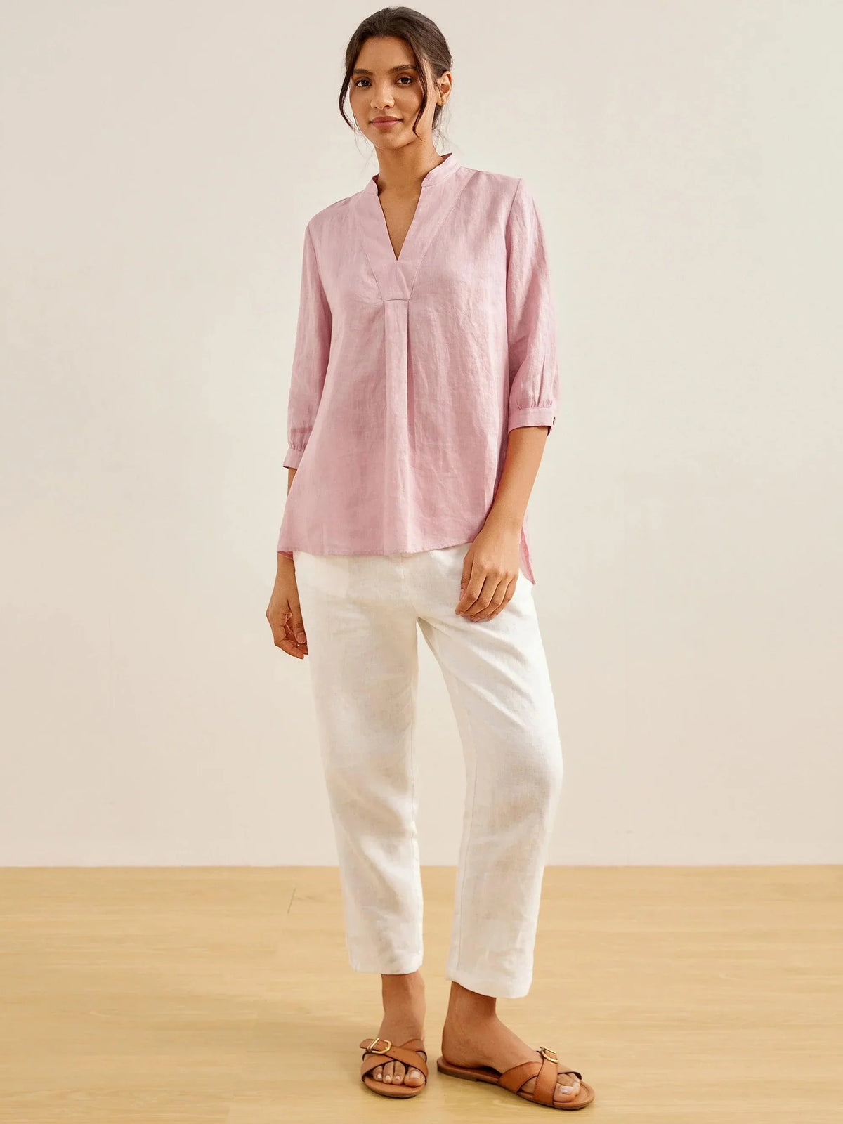 A-Line Linen Blouse – Delphine by Maravesse (8)