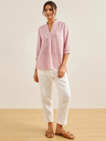 A-Line Linen Blouse – Delphine by Maravesse (8)