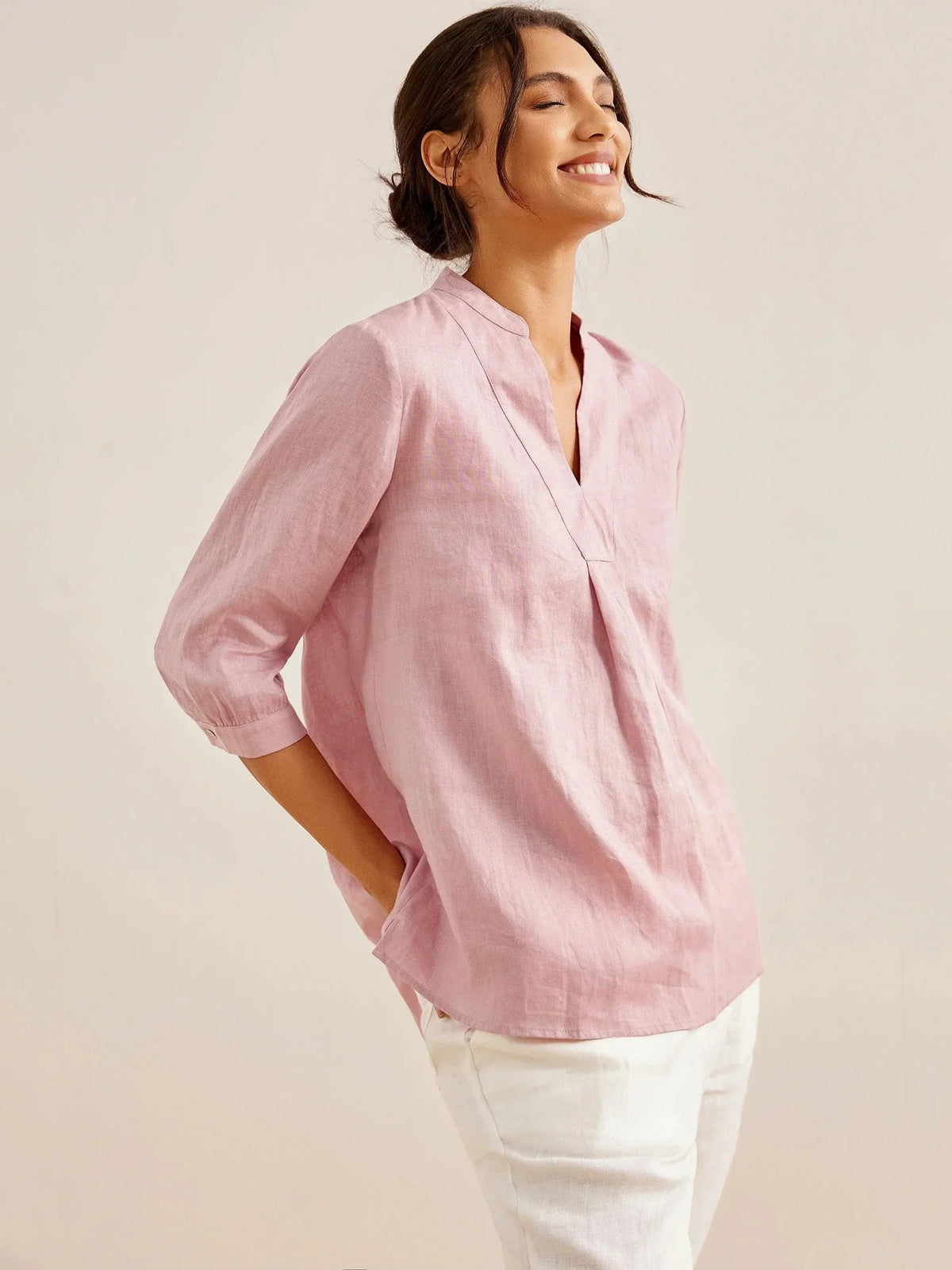 A-Line Linen Blouse – Delphine by Maravesse (6)