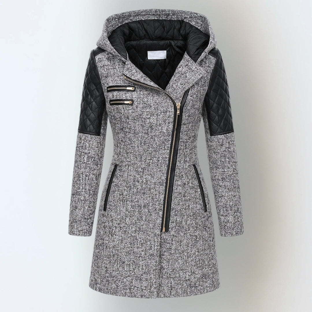 Wool Puffer Jacket in Light Grey – Amara by Maravesse