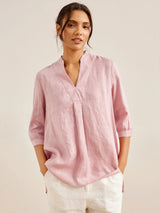 Delphine | A-Line Linen Blouse for Holidays