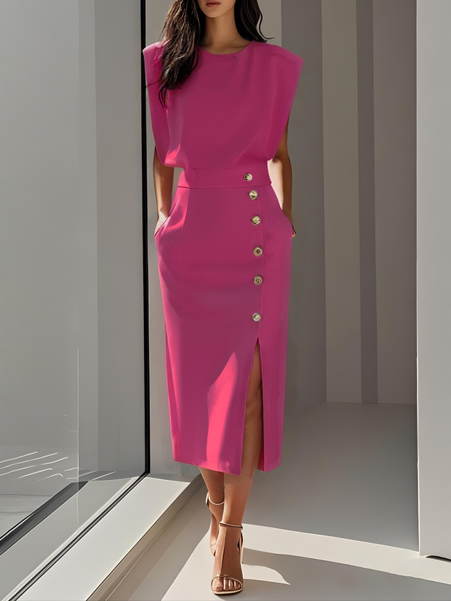 Dress in Fuchsia pink – Blanche by Maravesse