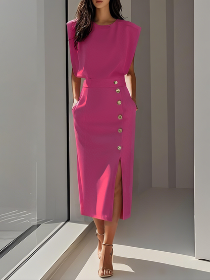 Dress in Fuchsia pink – Blanche by Maravesse