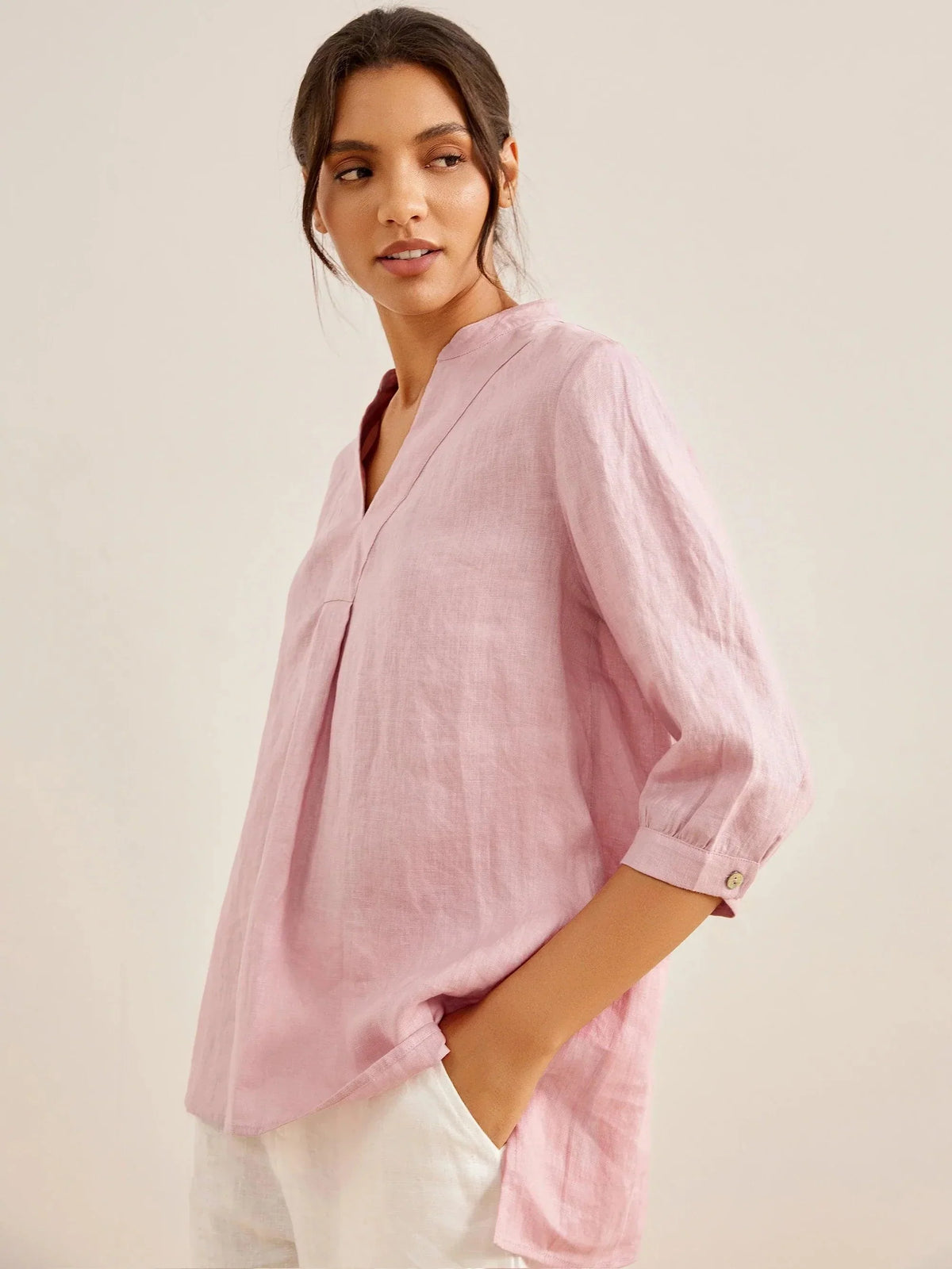 A-Line Linen Blouse – Delphine by Maravesse (4)