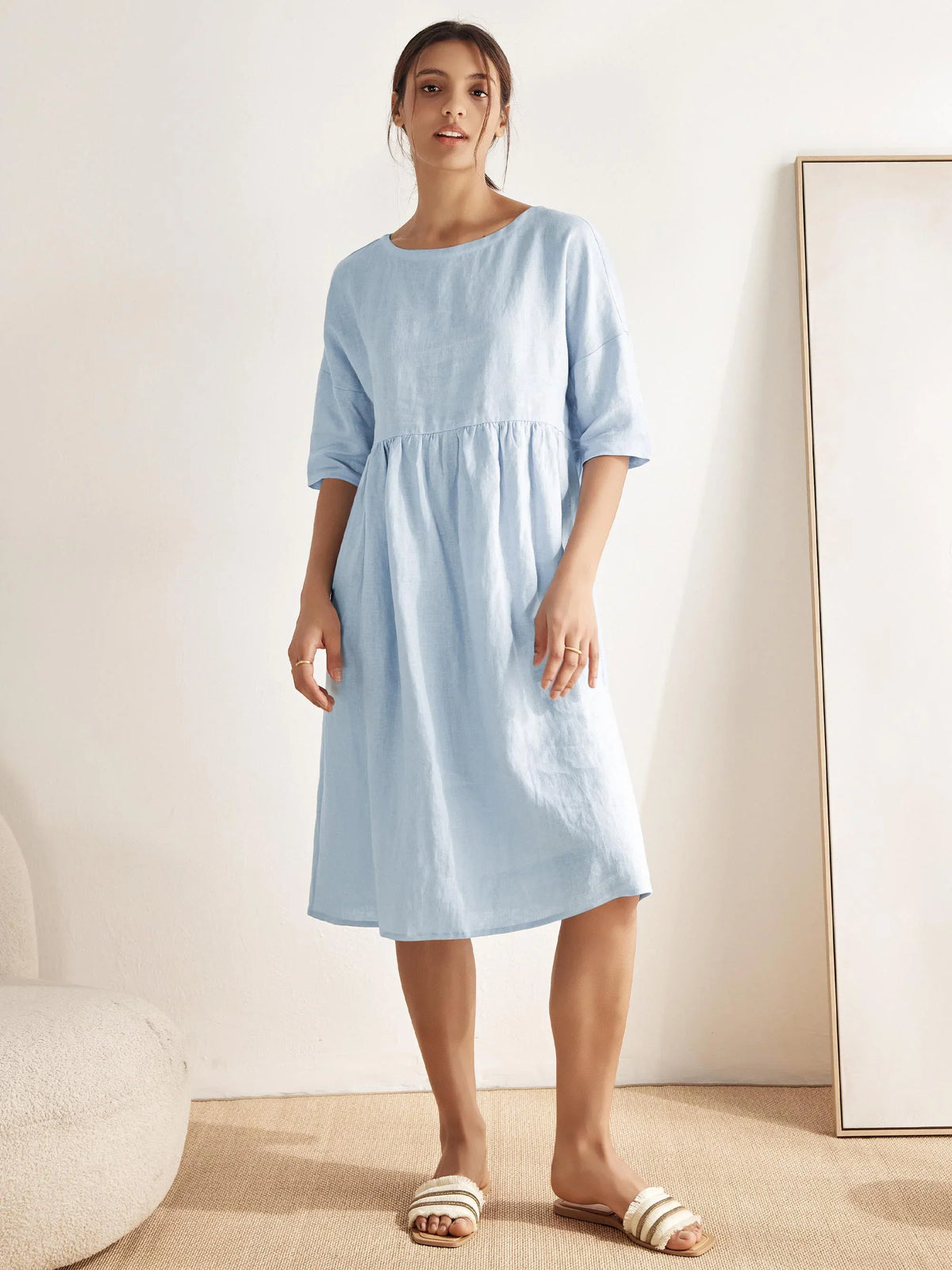 Linen Midi Dress – Marguerite by Maravesse (8)