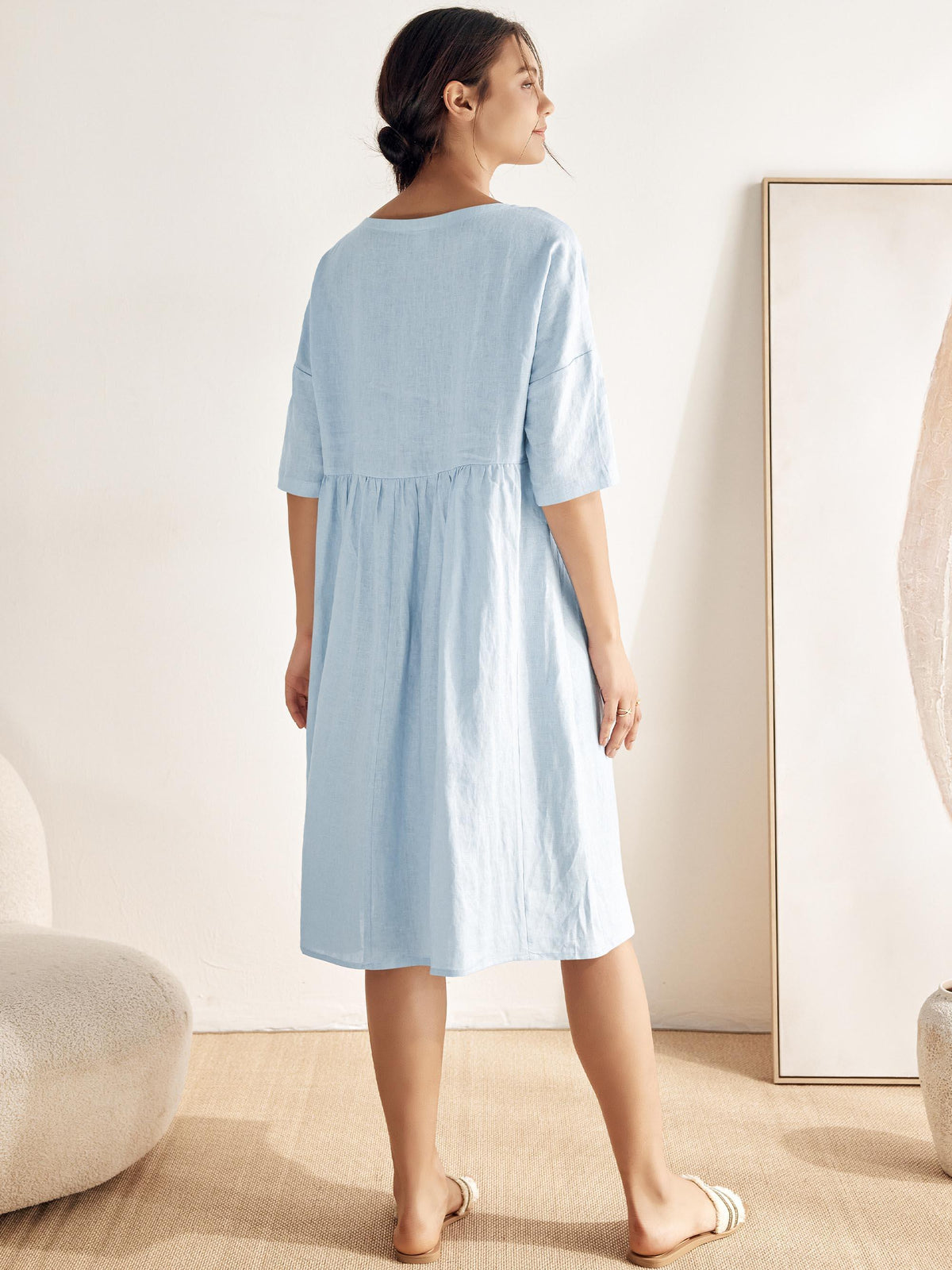 Linen Midi Dress – Marguerite by Maravesse (4)