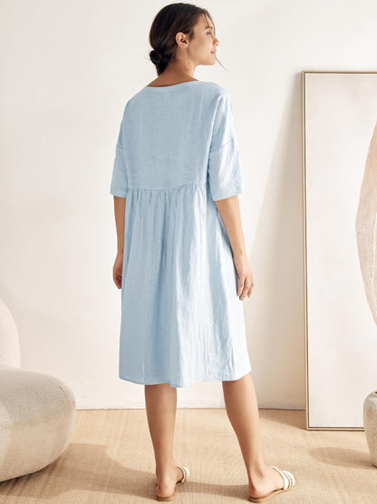 Linen Midi Dress – Marguerite by Maravesse (4)
