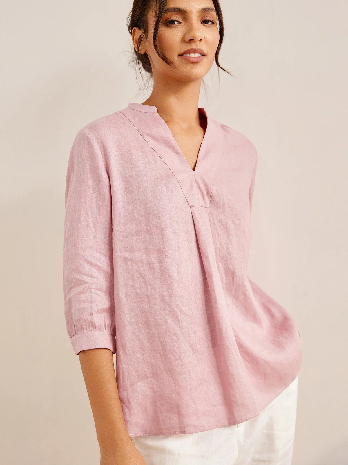 A-Line Linen Blouse – Delphine by Maravesse (7)