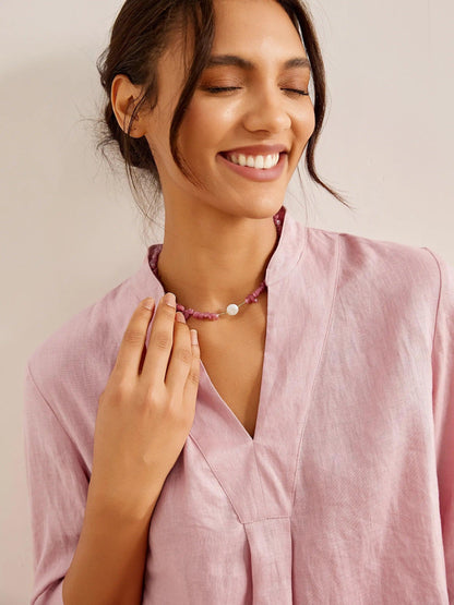 A-Line Linen Blouse – Delphine by Maravesse (9)