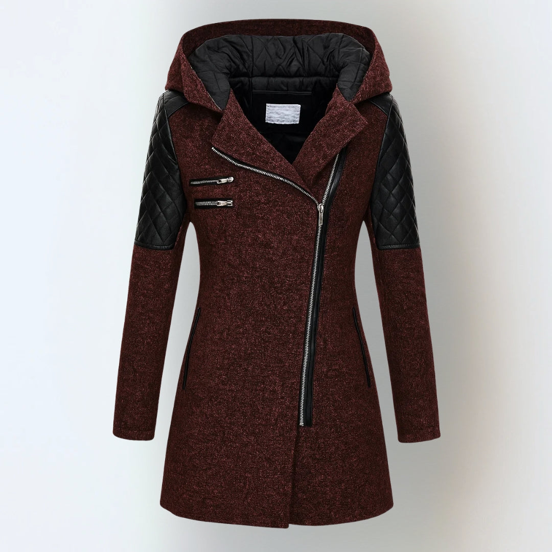 Wool Puffer Jacket in Red – Amara by Maravesse