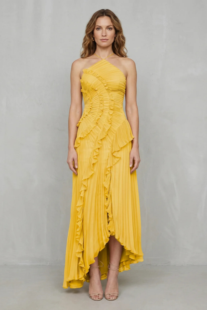 Ruffle Pleated Maxi Dress – Genevieve by Maravesse (12)