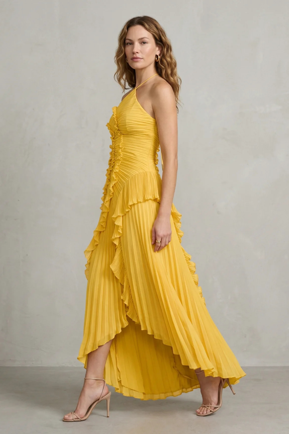 Ruffle Pleated Maxi Dress – Genevieve by Maravesse (13)