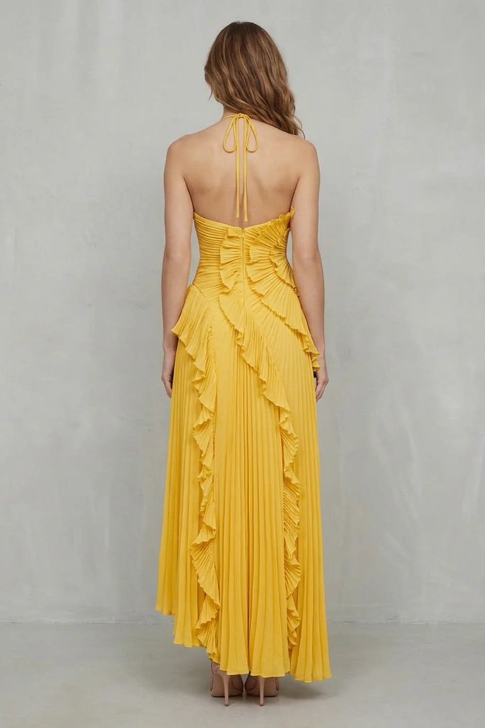 Ruffle Pleated Maxi Dress – Genevieve by Maravesse (14)