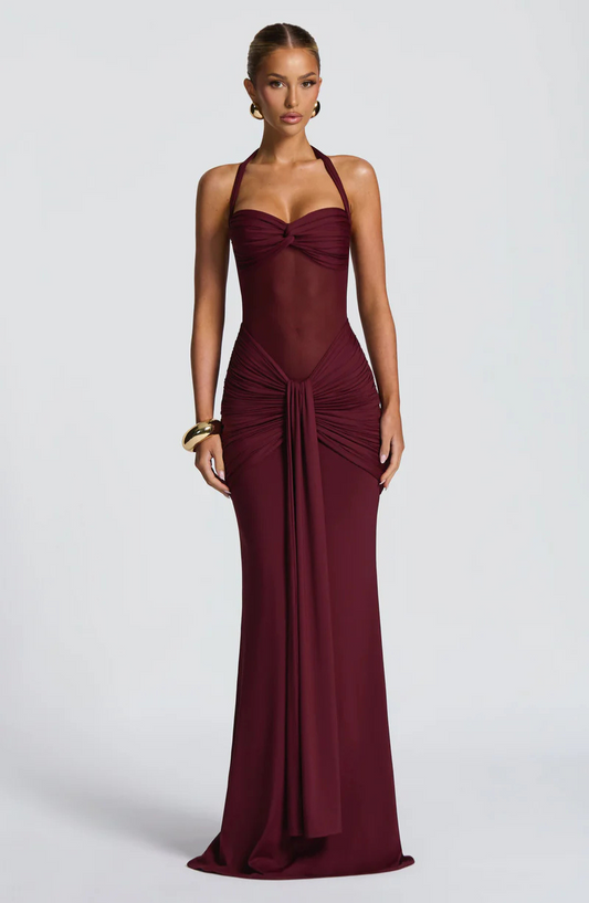 Maxi Dress in Wine – Heloise by Maravesse