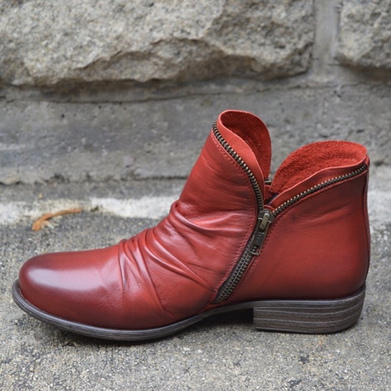 Leather Boots in Red – Isadora by Maravesse