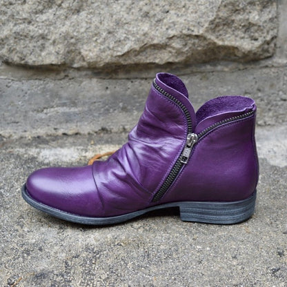 Leather Boots in Purple – Isadora by Maravesse