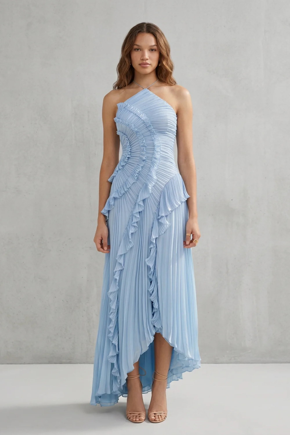 Ruffle Pleated Maxi Dress – Genevieve by Maravesse (16)