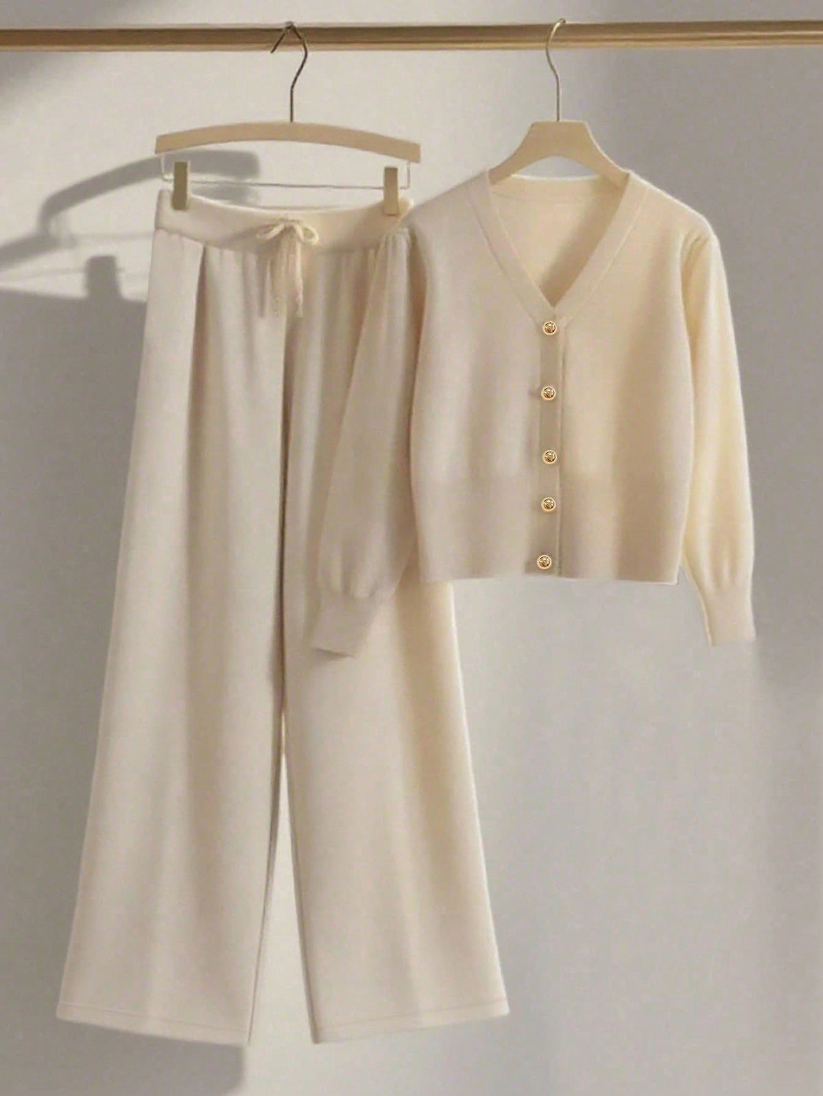 Cardigan Knit Set in Khaki – Isadora by Maravesse