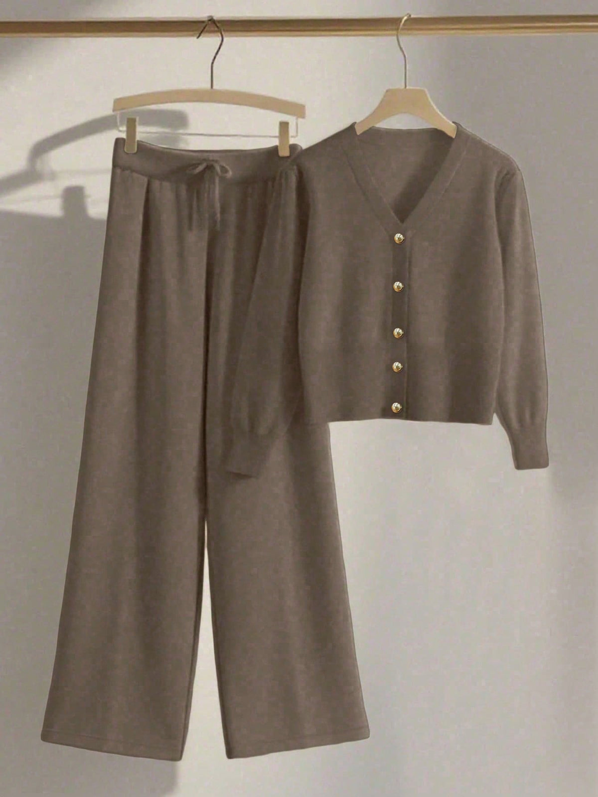 Cardigan Knit Set in Coffee Brown – Isadora by Maravesse