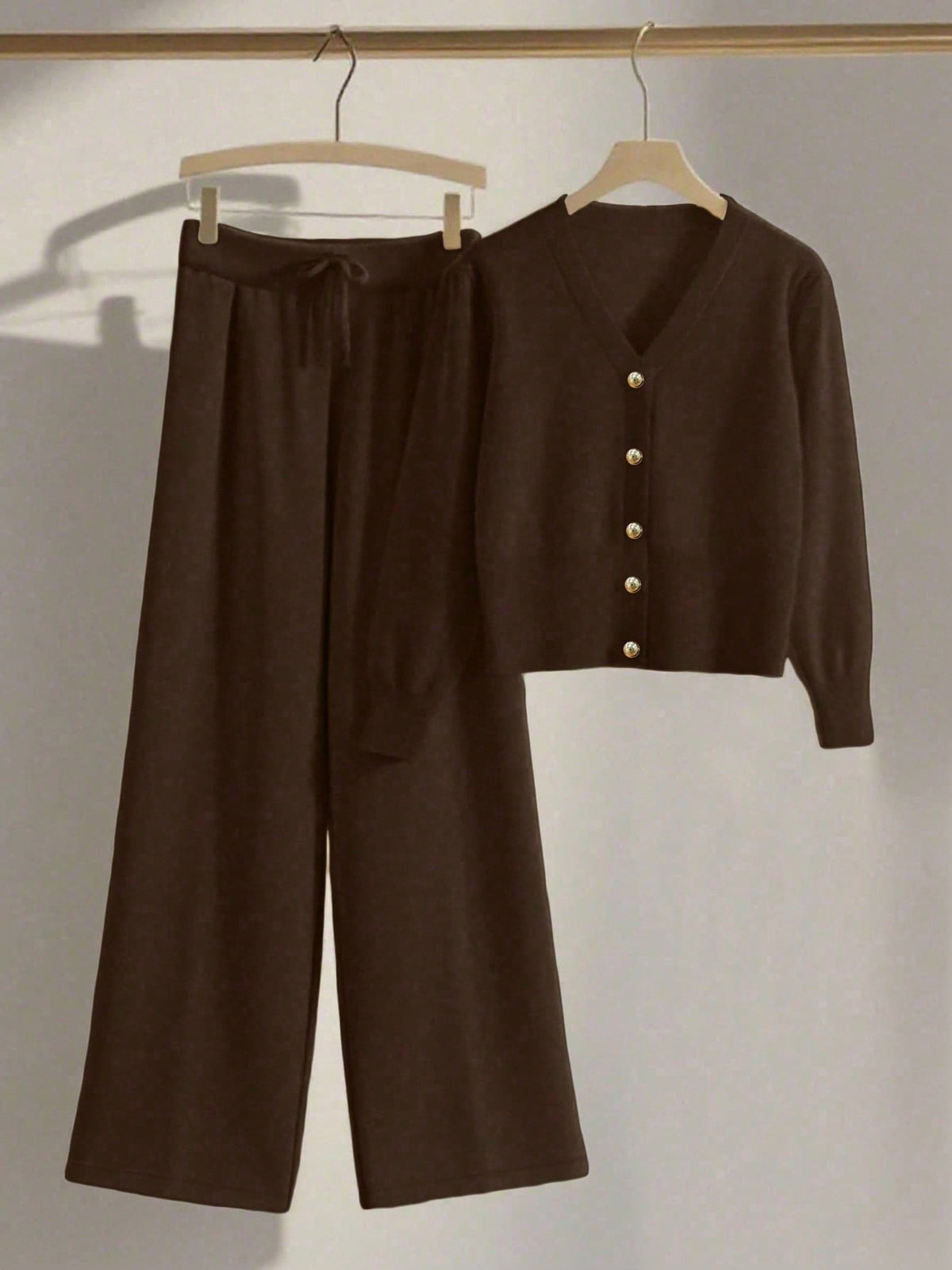 Cardigan Knit Set in Brown – Isadora by Maravesse