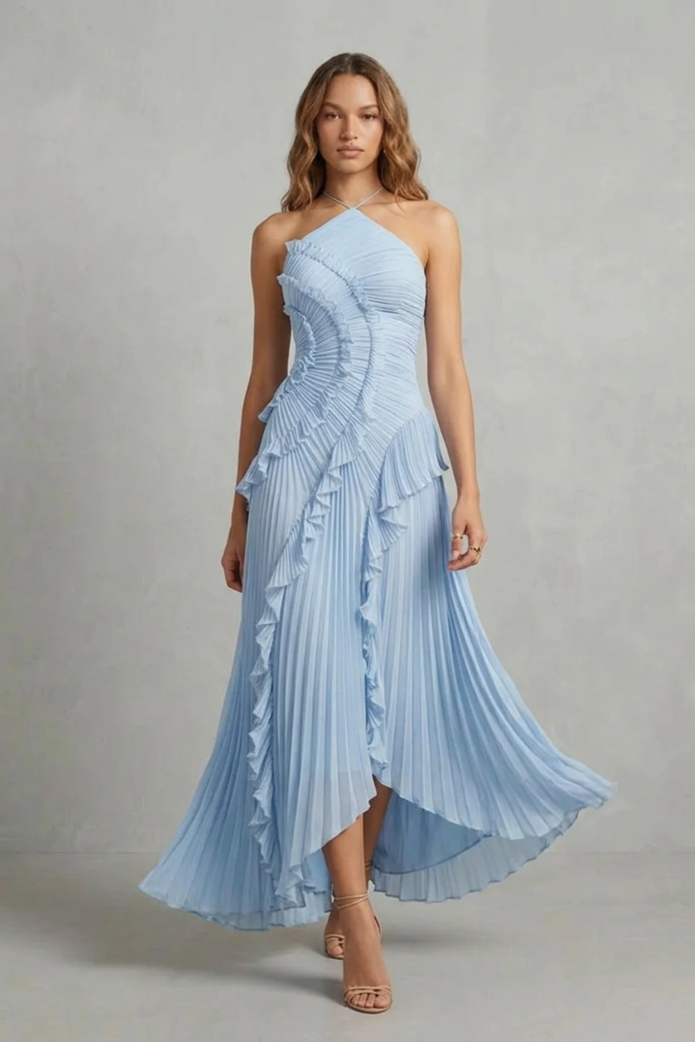 Ruffle Pleated Maxi Dress – Genevieve by Maravesse (17)