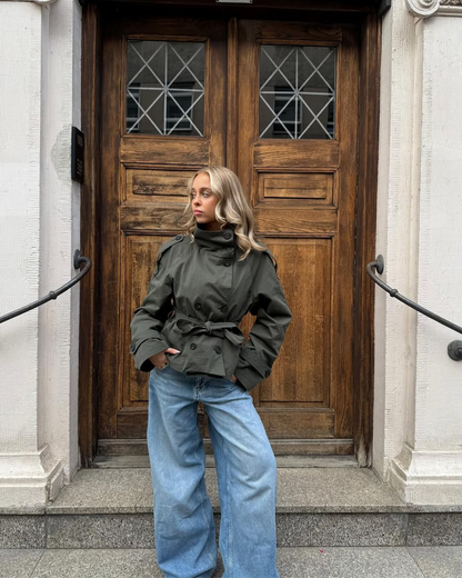 Trench Coat in Olive Green – Camille by Maravesse