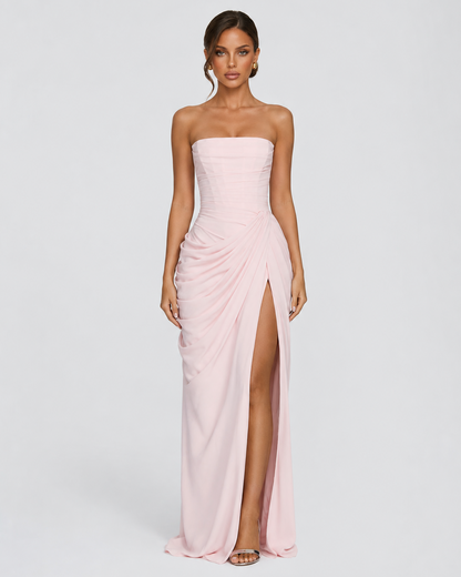 Drape Gown in Soft Pink – Aurelia by Maravesse