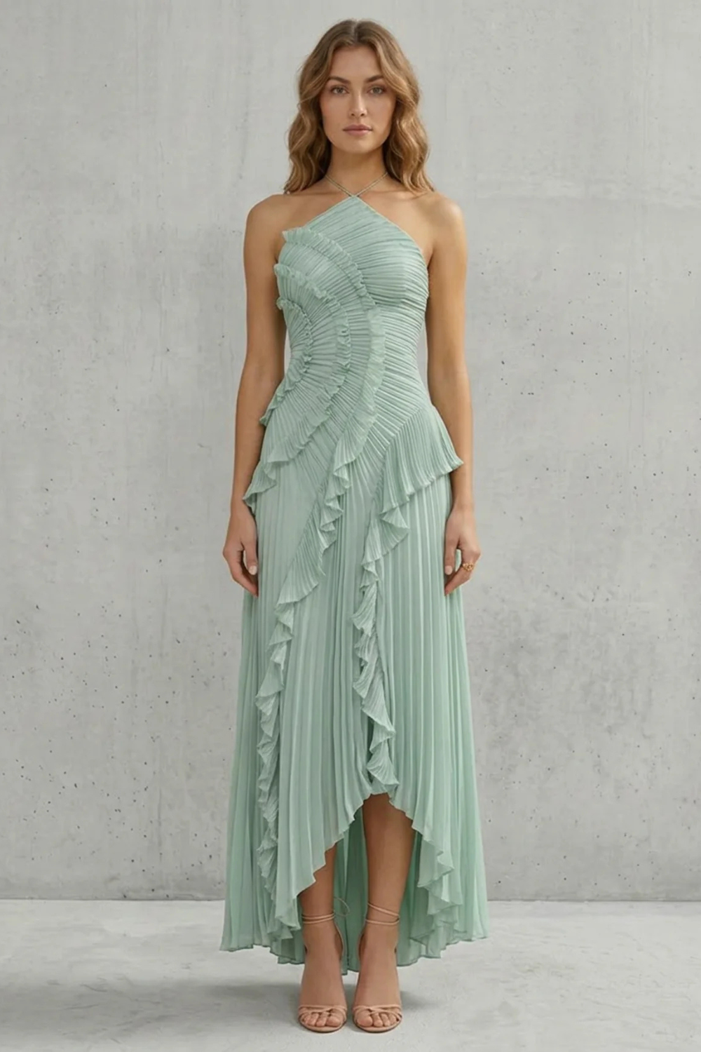 Ruffle Pleated Maxi Dress – Genevieve by Maravesse (19)